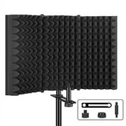 Aokeo Professional Studio Recording Microphone Isolation Shield, Pop Filter.High density absorbent foam is used to filter vocal. Suitable for Blue Yeti and any condenser microphone recordi