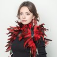 thumbnail image 3 of Xinwanna Gothic Style Fake Collar with Layered Feathers Lightweight Durable Fabric Feather Cape Black Shawl Versatile Accessory (Brown), 3 of 13