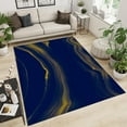 thumbnail image 2 of Luxury Navy And Gold Quicksand Area Rugs, Mystery Fantasy Gold Line Rugs For Living Room, Absorbent Soft Anti-Slip Rug For Front Door Boy Room Girls Room Porch Bedroom Carpet, 2 of 7