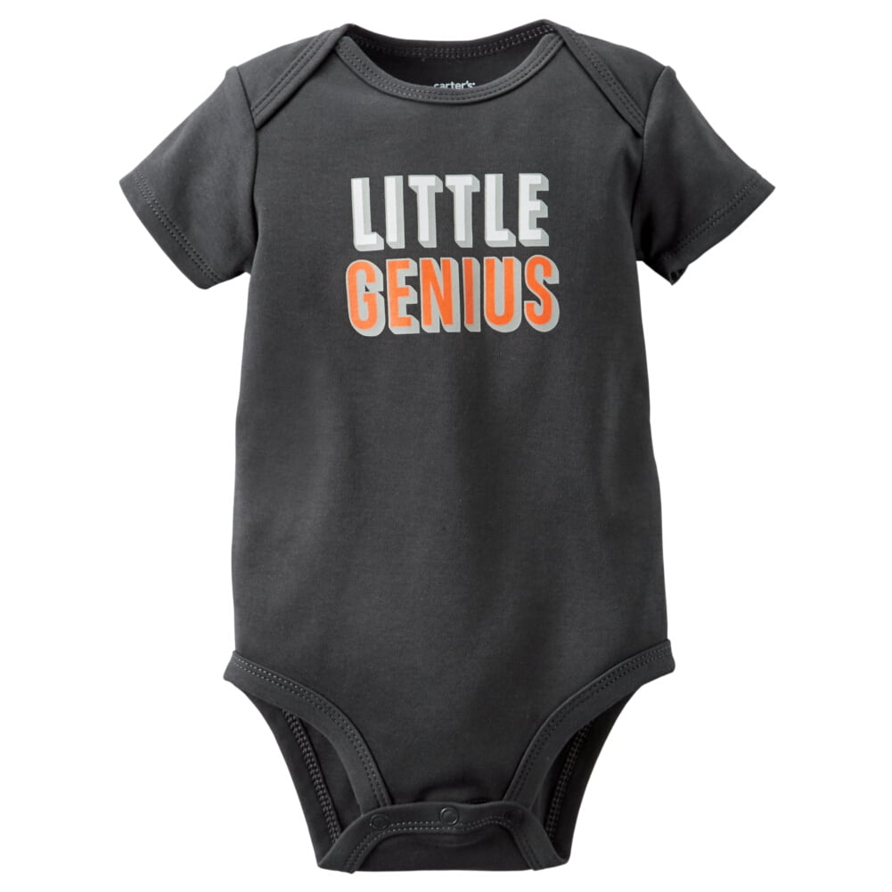 Carter's Carters Baby Clothing Outfit Boys Little Genius Bodysuit Grey