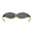 thumbnail image 4 of Unique Mask Style Wrap Around Oval Sport Sunglasses Gold - Black, 4 of 4