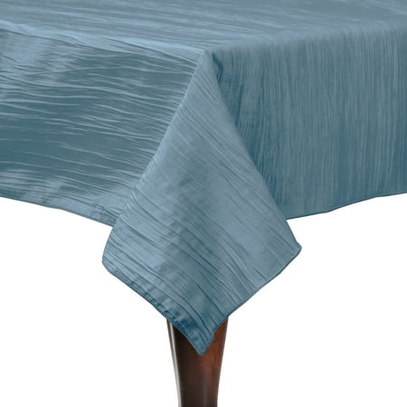 

Ultimate Textile (2 Pack) Crinkle Taffeta - Delano 72 x 120-Inch Rectangular Tablecloth - for Party Wedding Home Dining Hotel and Catering use Ice Blue