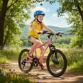 thumbnail image 3 of iYofe 20" Mountain Bike for Boys Girls, Bicycle for Kids with SHIMANO 7 Speed, Shock Absorbing Front Fork, Lightweight Bikes with V-Brakes for Outdoor Adventure, Pink, 3 of 9