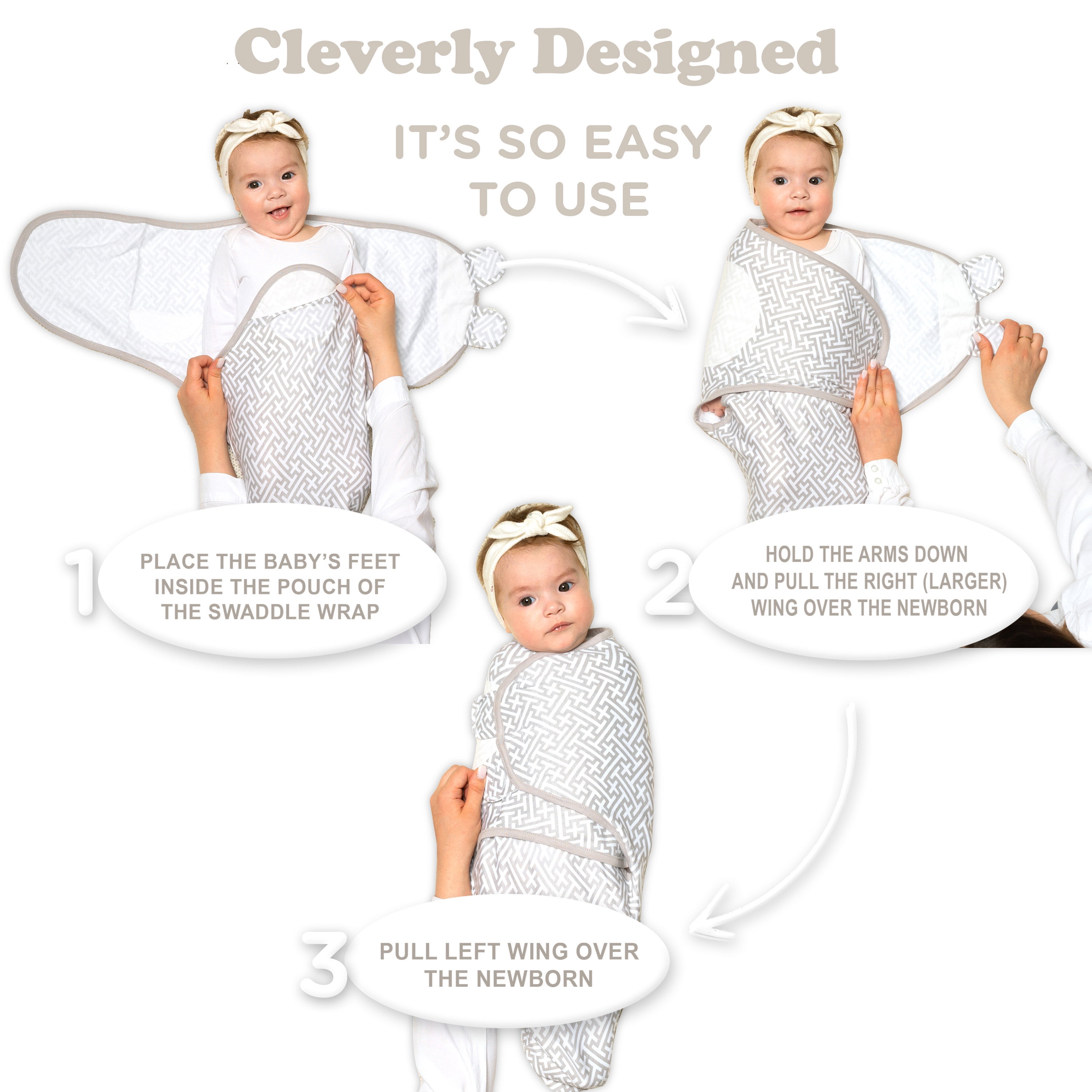 Baby Swaddles for Newborns - 3 Pack Baby Swaddles for 0-3 Months - Baby Swaddle Sleep Sack