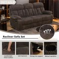 thumbnail image 4 of Aukfa 3-Piece Recliner Sofa Set - 87.5" 3 Seat Recliner w/ Flip Backrest Cupholder, Home Theater Seating, Gray Brown, 4 of 9
