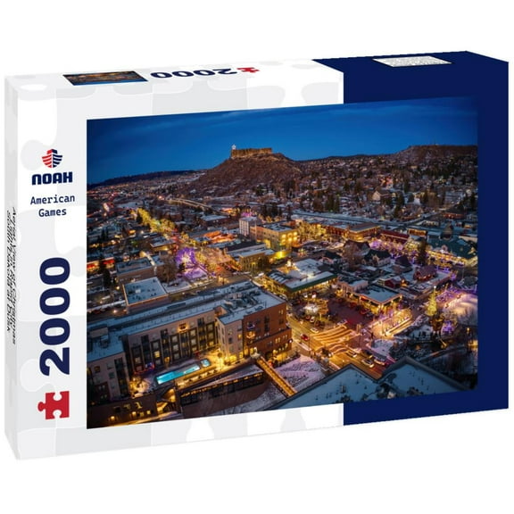 Noah Jigsaw Puzzle Aerial View of Christmas Lights in Rapid City, South Dakota at Dusk 2000 pieces