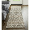thumbnail image 6 of 8' Tan Taupe And Ivory Geometric Power Loom Stain Resistant Runner Rug, 6 of 8