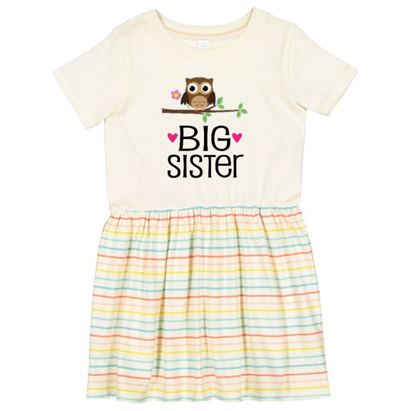 Inktastic Big Sister Announcement Owl Girls Toddler Dress