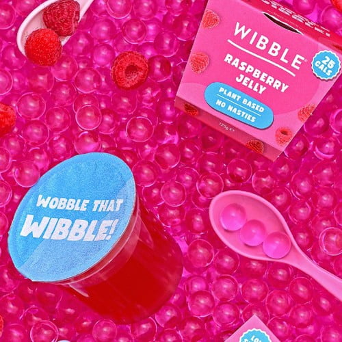 Wibble Plant-based Raspberry Jelly Pot 125g, British Import (Pack of 2)