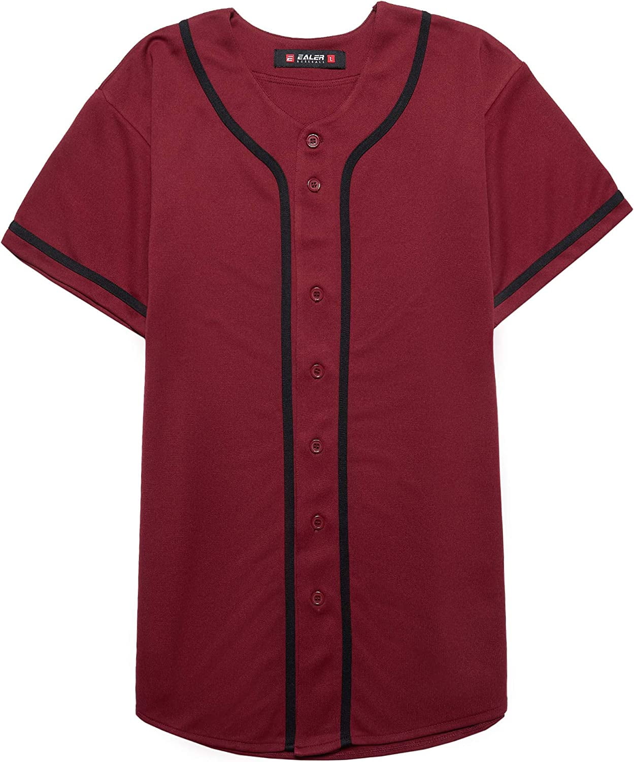 EALER BJ80 Series Mens Baseball Jersey Button Down Shirts Short