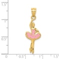 thumbnail image 4 of 14k Yellow Gold Pink Enameled Ballerina Pendant Charm, 4 of 4