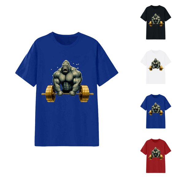 Gorilla Beast Gym Workout Lifting Weights Bodybuilding Womens T Shirts 2026 Summer Casual Short Sleeve Crewneck Graphic Tees