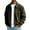Army Green-1, variant on Corduroy Shirt Men Casual Zip Up Jacket Shackets Long Sleeve Collared Vintage Bomber Jackets with Pockets