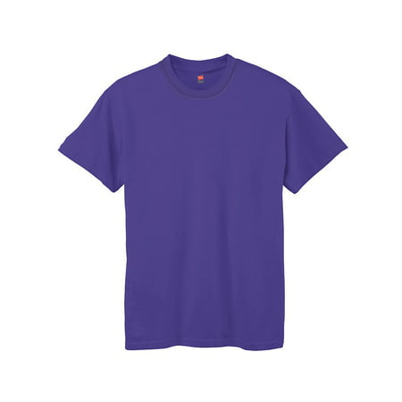 Hanes Boys' TAGLESS; Comfort Soft; Crewneck T-Shirt, Color: Purple, Size: XL --- PACK OF 2