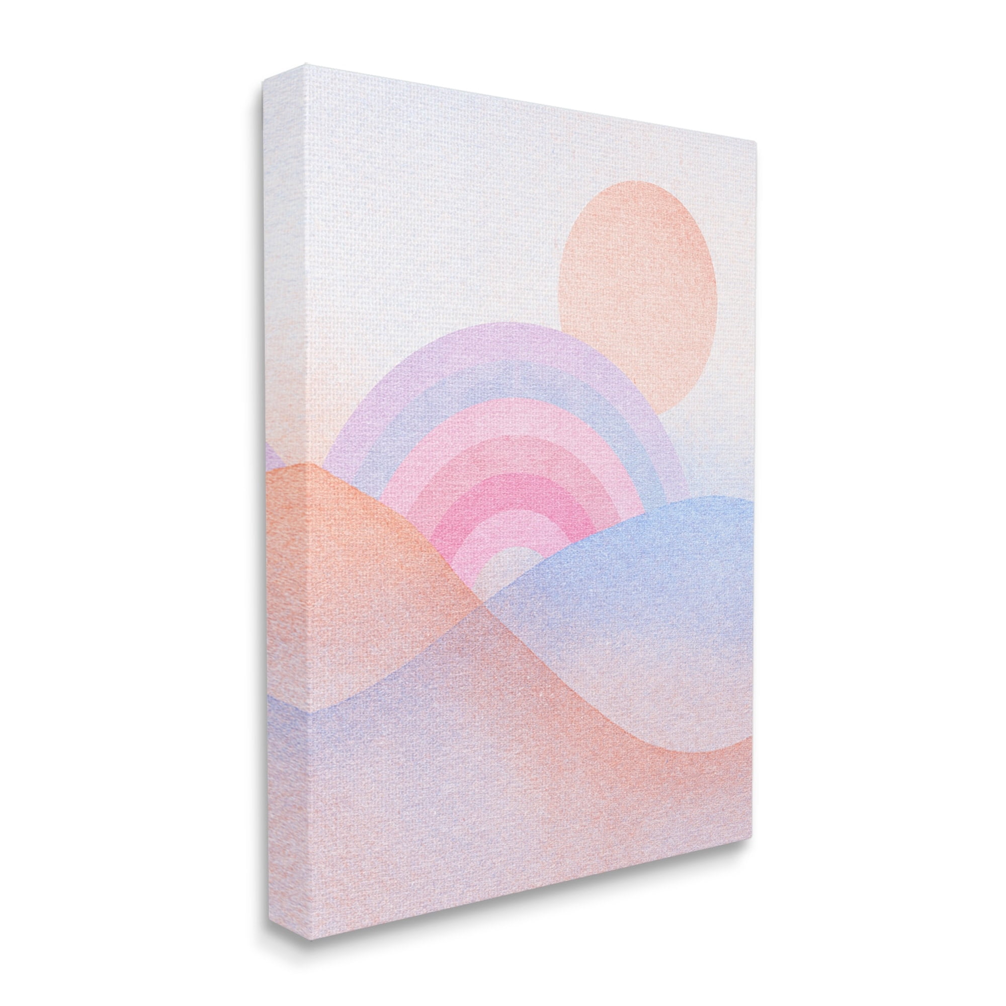 Stupell Industries Rainbow Hills Landscape Blue Ombre Landscape Painting Gallery Wrapped Canvas Print Wall Art