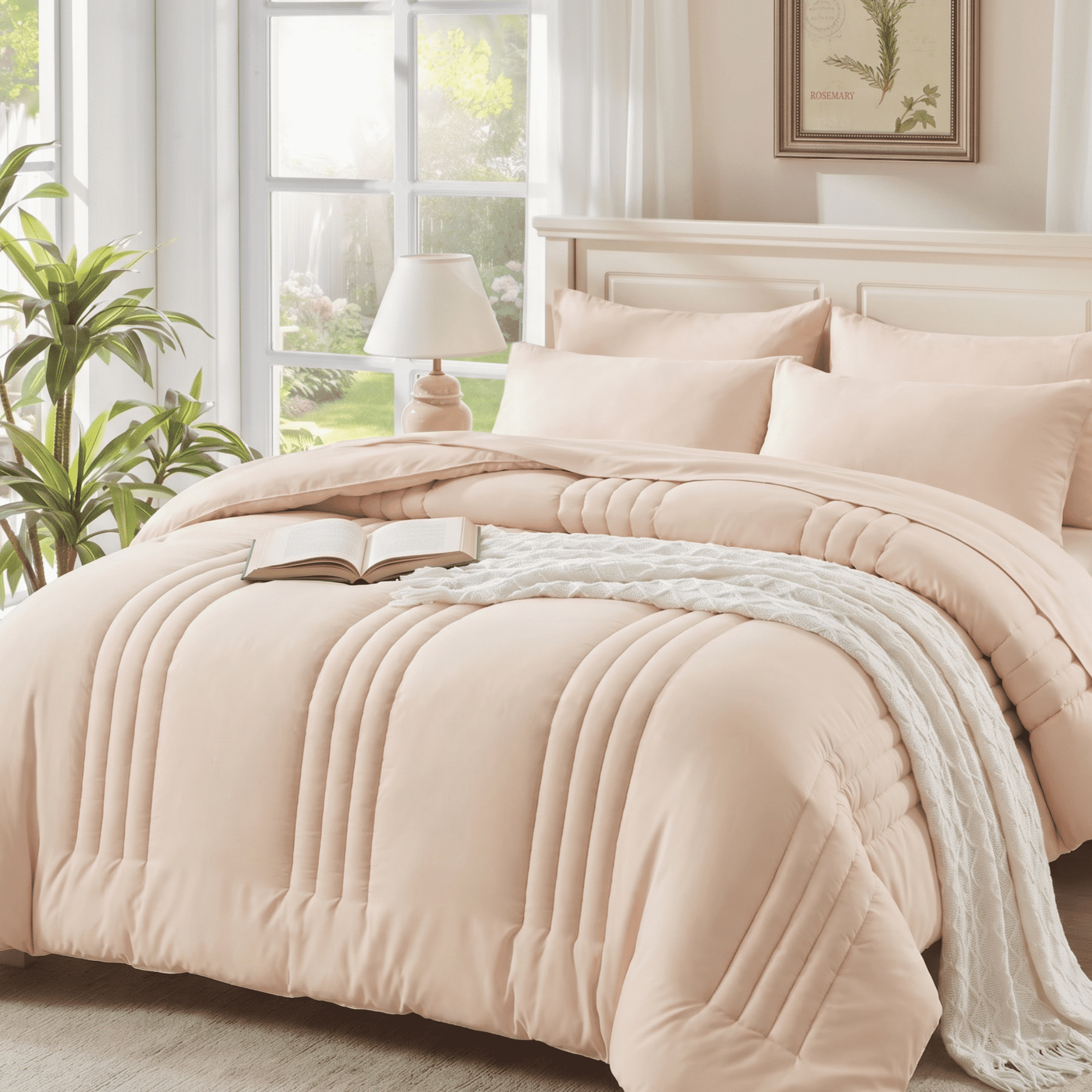 BDEUS Twin Comforter Set 4 Pieces,Comforter Set,Bed in a Bag, Bedding Set with Comforter,Fitted Sheet,Flat Sheet,Pillowcase, All Season