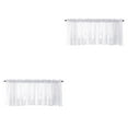 thumbnail image 2 of maskred 1/2/3/5 Embroidery Curtain Home Kitchen Cafe Lace Valance Window Sheer Voile Short Panel white 137x41cm 2PCS, 2 of 6