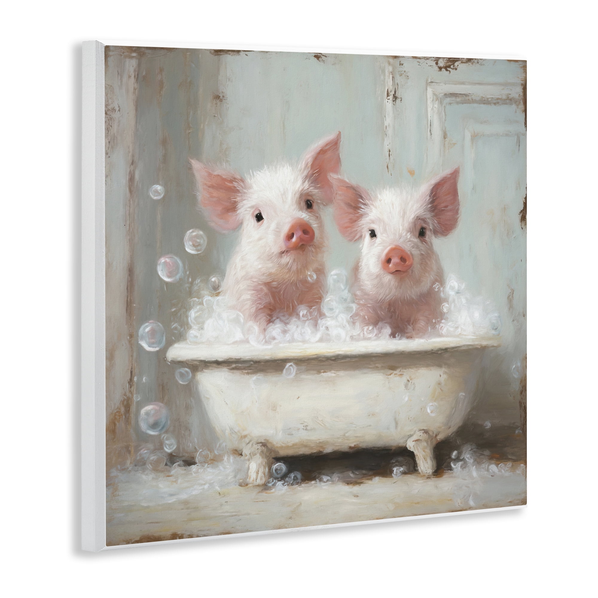 Stupell Industries Piglet Bubble Bath Wall Plaque Art, design by Tina LeCour