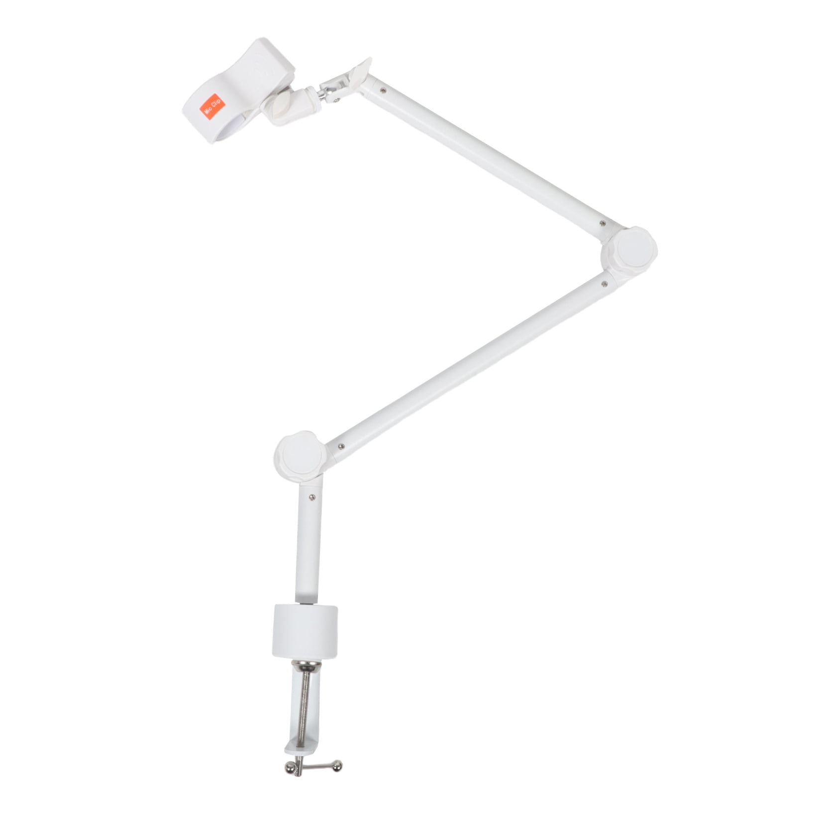 DEEPCRAFF Desktop Mounted Boom Arm Microphone Stand in White with Clamp for Home Recording