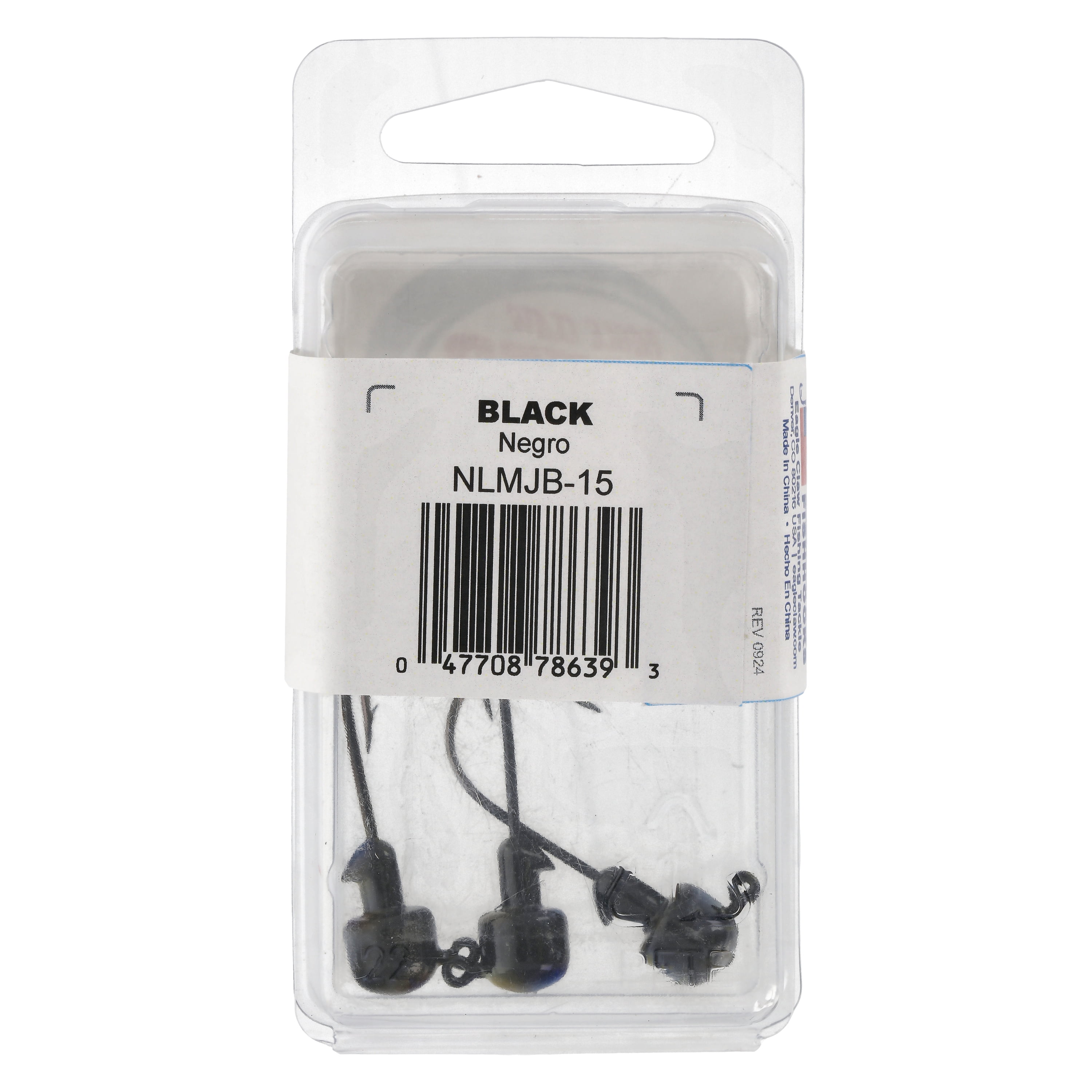 Lazer Sharp Tin Ned Jig Head - 3 pack - Hook size 2/0 - 1/5 oz - Black