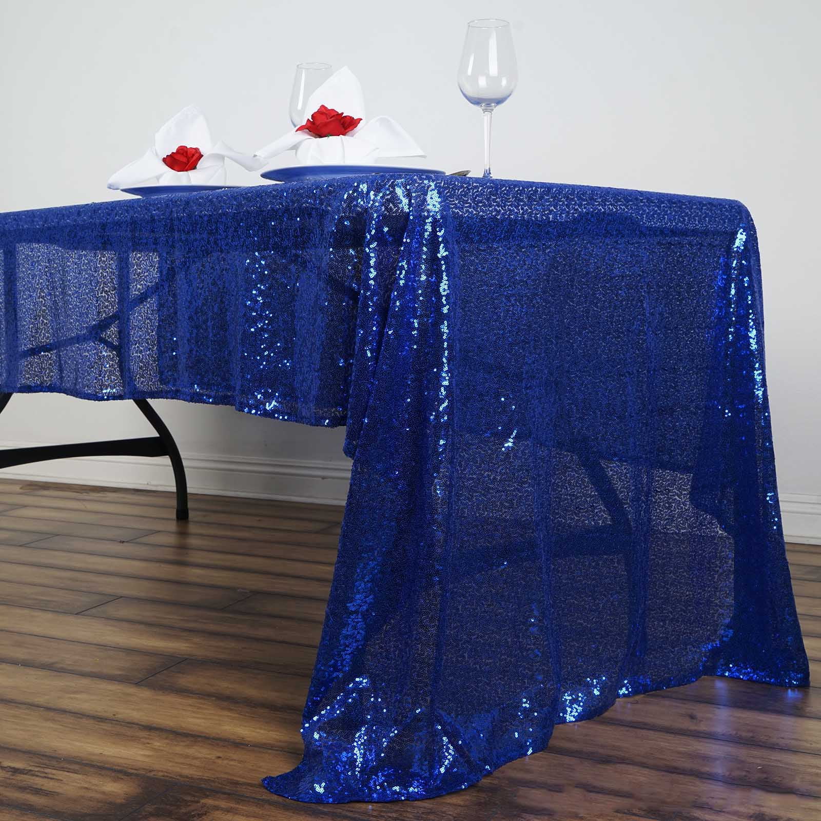 Efavormart LUXURY COLLECTION Duchess Sequin Rectangle Tablecloth 60" x
