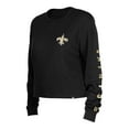 thumbnail image 2 of Women's New Era  Black New Orleans Saints Sport Night Thermal Long Sleeve Cropped-T-Shirt, 2 of 3