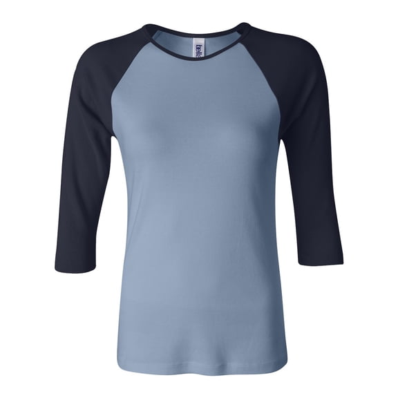 Bella Canvas Womens 1x1 Baby Rib 3/4-Sleeve Contrast Raglan T-Shirt B2000
