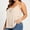 Beige, variant on hoksml Plus Size Women's Lace Trim V-Neck Cami Top, Spaghetti Strap Solid Color Sleeveless Casual Camisole