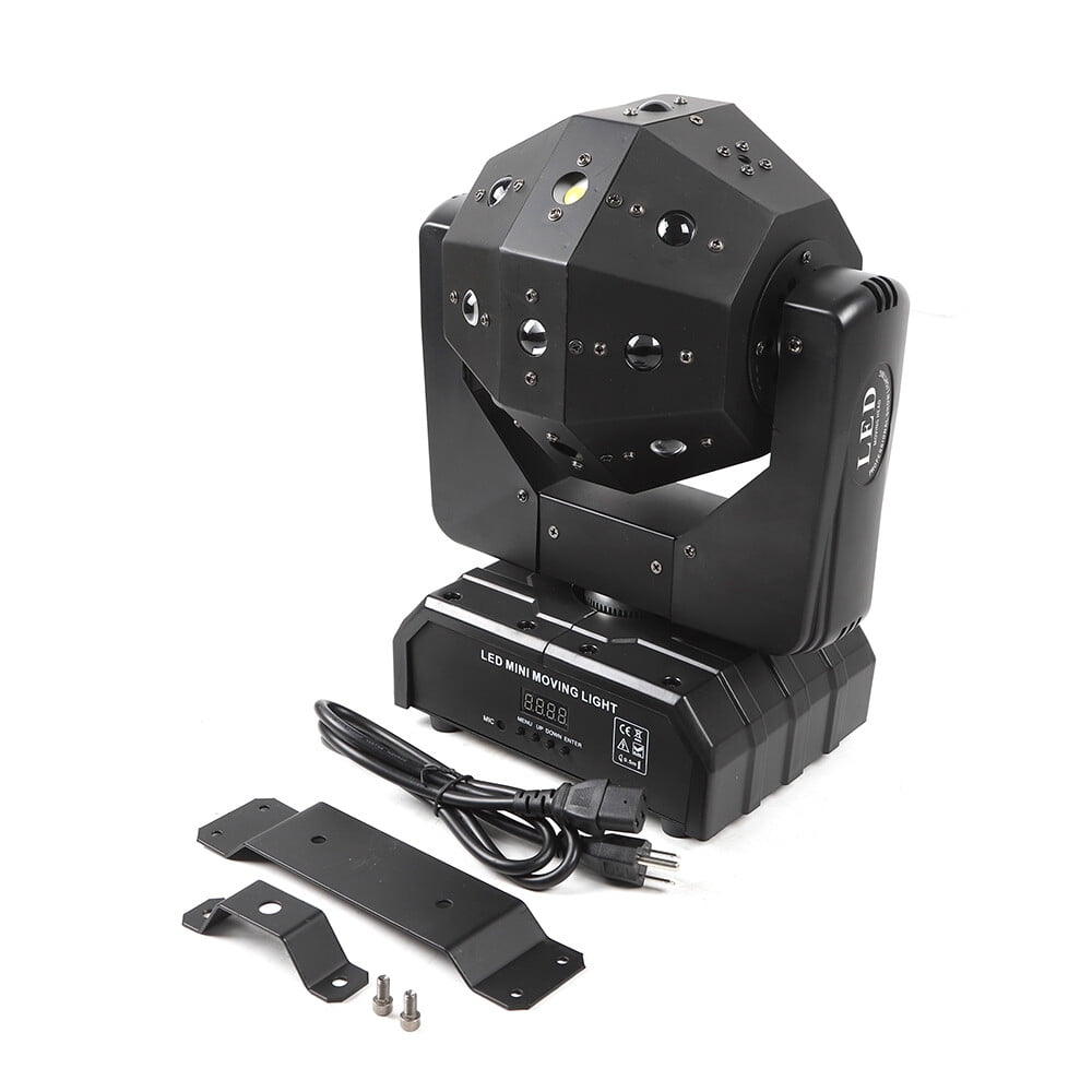 Professional RGBW Stage Light with Lasers & Strobe – Multi-Mode DMX512, Voice Controlled, 360° Rotation LED Party & Event Lighting with Safety Features
