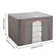 thumbnail image 2 of Caja de almacenamiento plegable para ropa organizador de guardarropa lino para la habitación del hogar (24L) gris, 2 of 2