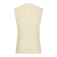 thumbnail image 4 of Sakmal Tank Tops Plus Size for Men Beige Beige Crew Neck Solid Camisole Loose Fit Ribbed Cutout Mens Sleeveless Shirts, 4 of 6