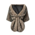 thumbnail image 4 of Fewfanhot Women's Faux-Fur Bridal Shawl Wrap with Elegant Design for Wedding Ceremonies and Formal Party, 4 of 9