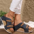 thumbnail image 5 of longantii Orthopedic Sandals for Women Arch Support Summer Flat Sandals Wide Non Slip Slip on Hiking Shoes Soft 2026 Orthopedic Shoes Blue, 5 of 6