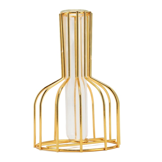 Florero De Metal, Moderno, Elegante, Decorativo, Práctico, Estilo Hueco, Jarrón De Tubo De Ensayo De Vidrio De Hierro, Diseño Separado Para El Hogar