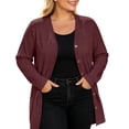 thumbnail image 6 of SAWOBUUN Lightweight Cardigan for Women Soft Button Down Long Sleeve Casual Open Front Tunic Jacket with Pockets, 6 of 9