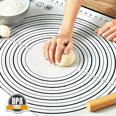 

Pastry Mat for Rolling Dough 20X16 Extra-large FDA Approved Silicone Pastry Kneading Mat Board with Measurements Marking BPA Free Food Grade Non-stick Non-slip Rolling Dough Baking Mat