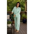 thumbnail image 2 of Women's Long Sleeve Cotton Blend Pajama Set, Loungewear with Full Pants bottoms, 2 of 2