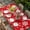 Red, variant on Red Christmas Table Cloths for 3 Foot Rectangle Tables, White Snowflake Merry Christmas Patio Waterproof Elastic Fitted Tablecloths, Washable Rectangular Table Cover for Camping