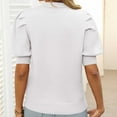 thumbnail image 5 of Posijego Women's Puff Short Sleeve Sweater Casual Crew Neck Lightweight Knit Pullover Shirts Dressy Blouses, 5 of 6