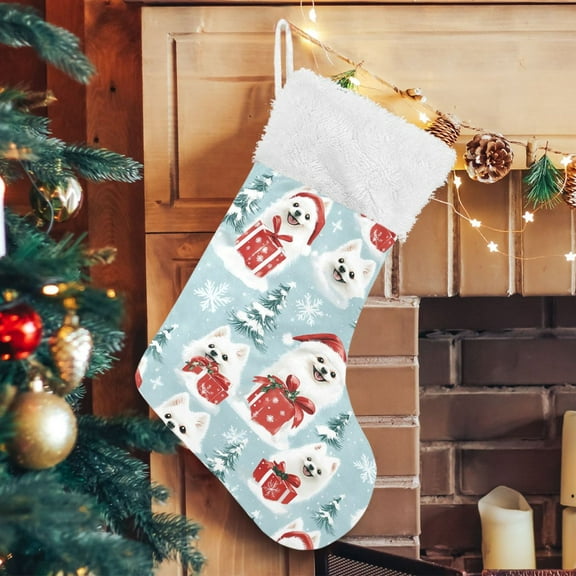 Ryvnso Christmas Stockings Cute Dogs Christmas Gift 17.7" Large Stocking Decoration 1 Pack