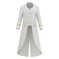 thumbnail image 7 of Pirate Magician Halloween Cosplay Robe, Gold Trim Victorian Long Tail Coat, Double Layer Steampunk Formal Tailcoat for Halloween Noble Pirate Magician Cosplay, Medieval Vintage Stage Costume, White M, 7 of 7