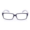 thumbnail image 2 of Newbee Fashion - IG Unisex Black & White Striped Transparent Temple Retangle Frame Clear Lens Eye Glasses, 2 of 2