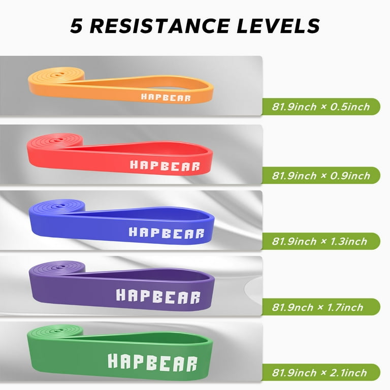 Bear KompleX Looped Resistance Bands Set - 5 Levels For Pullups, Strength Training, Stretching & Mobility