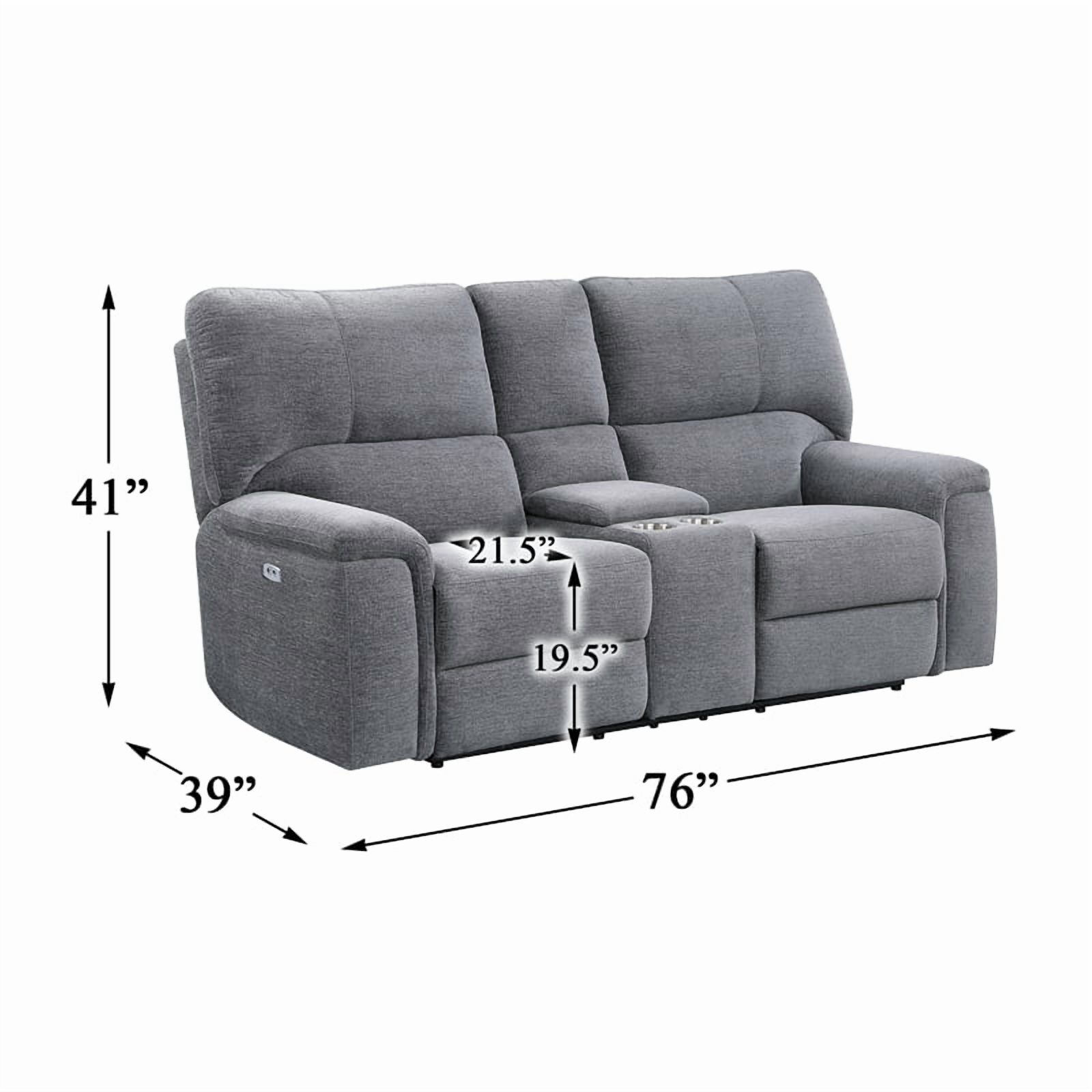 Lexicon Dickinson Power Double Recliner Loveseat with Center Console in Charcoal