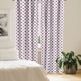 thumbnail image 2 of Ambesonne Abstract Curtains, Nautical Circles Squares, Pair of 28"x63", Navy Blue White Red, 2 of 5