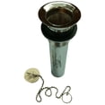 thumbnail image 1 of One Piece Sink Drain - with Chain and Stopper, Chrome Plated, 1 of 1