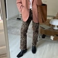 thumbnail image 4 of HCYSFG Cheetah Print Pants For Women Leopard Print Trousers High Waisted Straight Leg Ankle Length Relaxed Fit Bottoms, 4 of 9