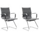 thumbnail image 2 of Silla Oficina Escritorio Ergonomica Minimalista Moderna Pack de Dos，64 x 55 x 105centimeters，Vinipel metal，（GRIS）, 2 of 8