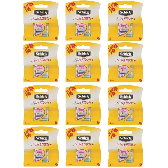 Schick Silk Effects+ Plus Recharges, 3 Unités (Lot de 12)