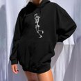 thumbnail image 2 of Sudadera estampada con capucha retro de manga larga suelta divertida vintage para mujer con mangas caídas en los hombros Pompotops  gfhjh7240, 2 of 7